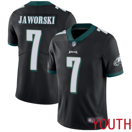 Youth Philadelphia Eagles #7 Ron Jaworski Black Alternate Vapor Untouchable NFL Jersey Limited Player Football->youth nfl jersey->Youth Jersey